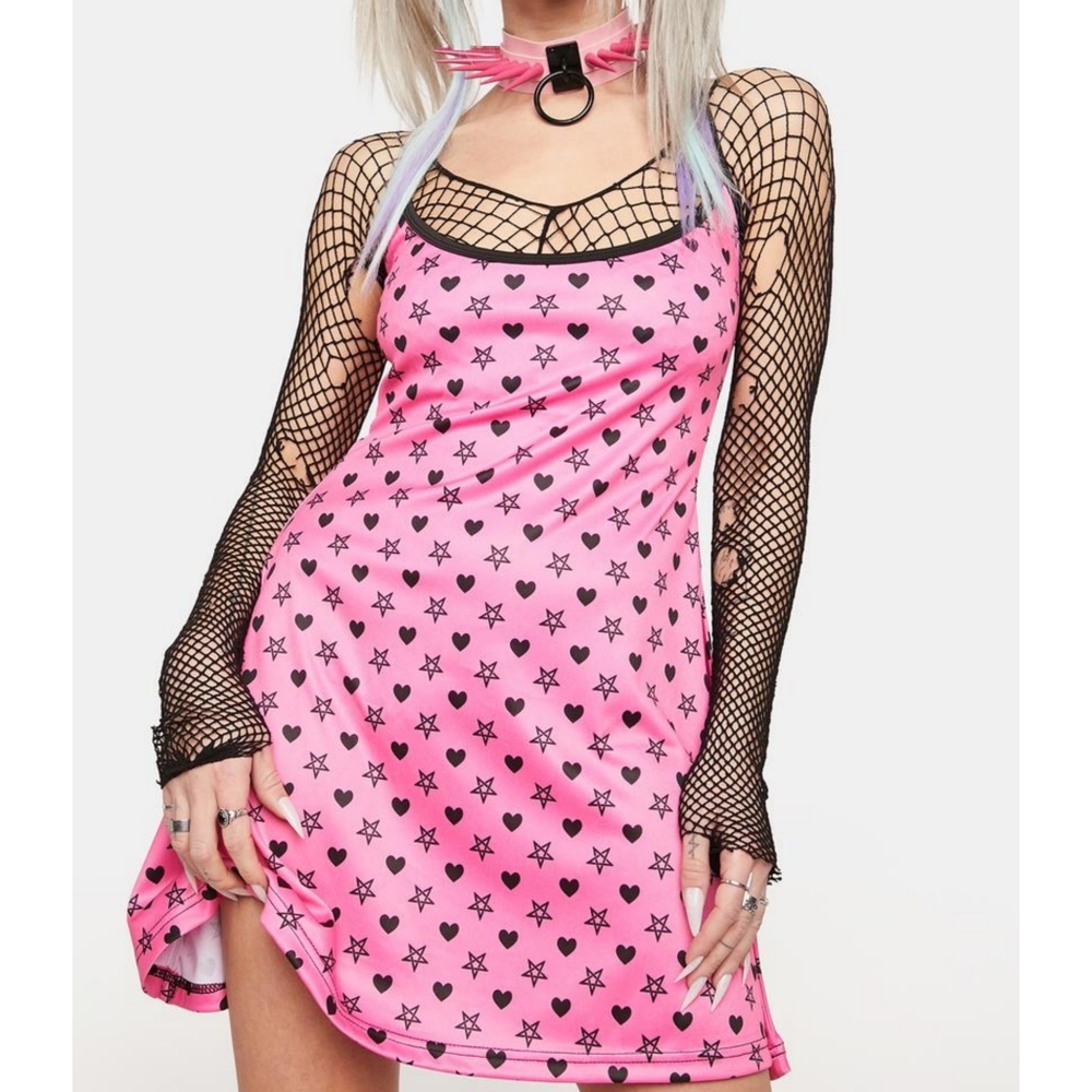 Too Fast Pentagram And Hearts Tank Dress